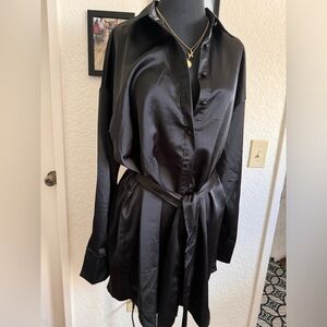 NWT Nasty Gal Satin Shirt Dress